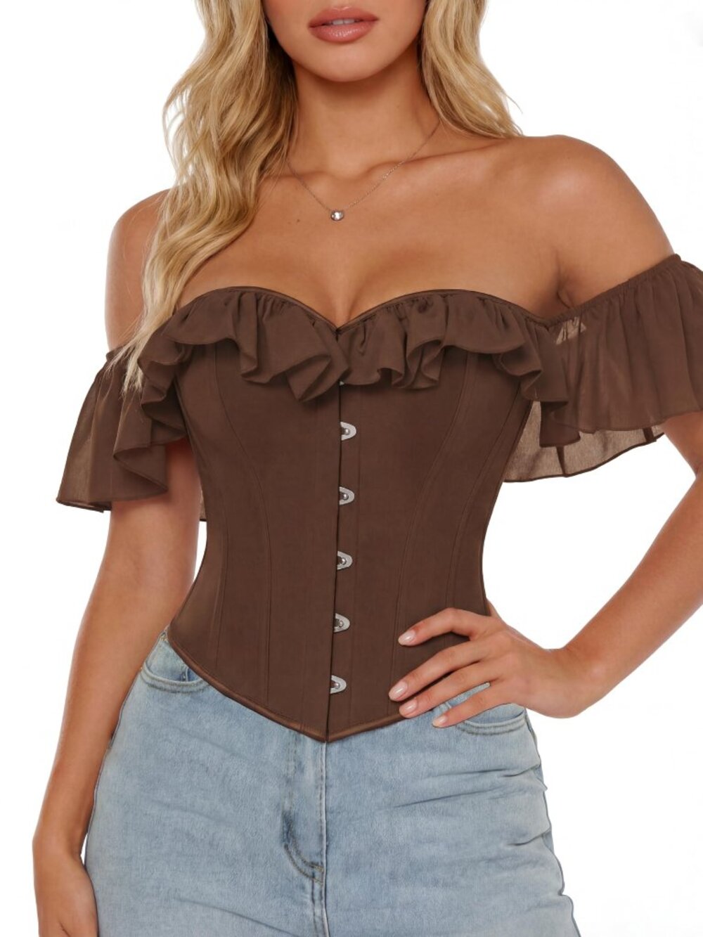 Vintage Corset Tops for Women Renaissance Corset Boned Overbust